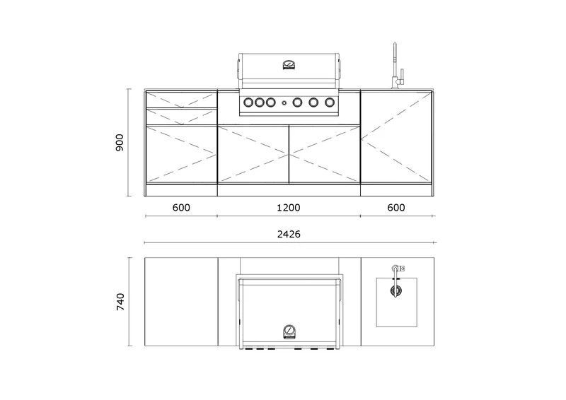 KuhinjaBOXY SET 1 Standard: RAL 9005 /700