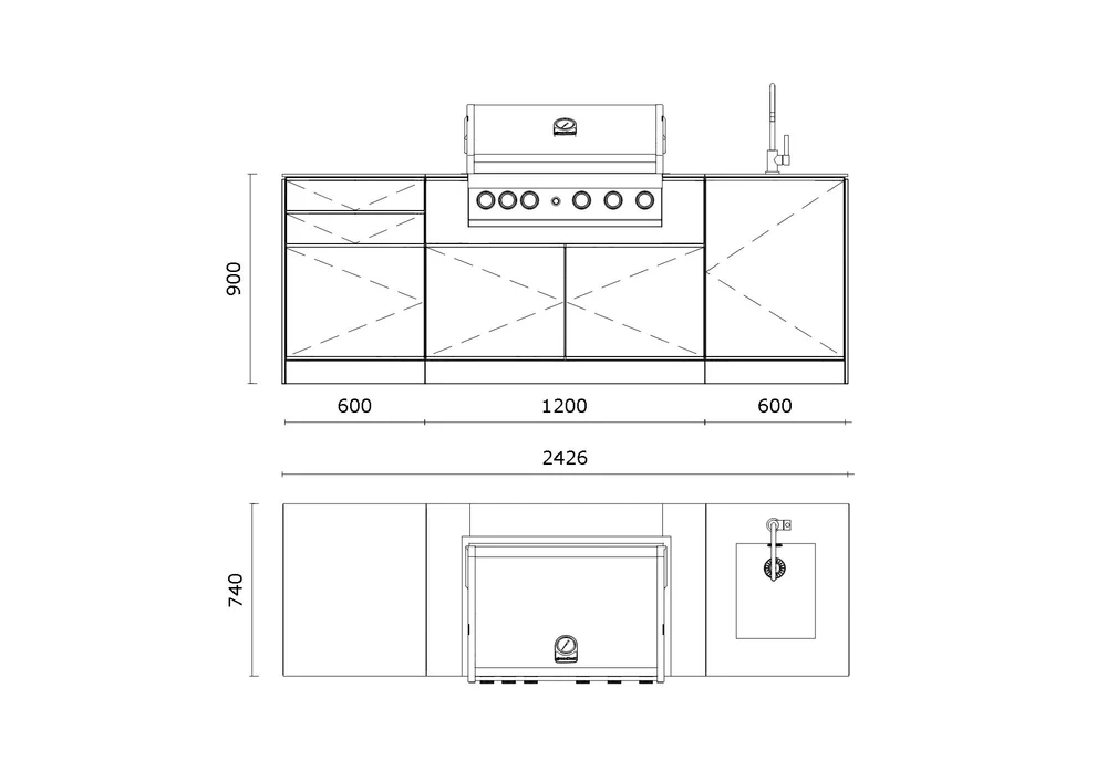 KuhinjaBOXY SET 1 Premium Azurro/1467