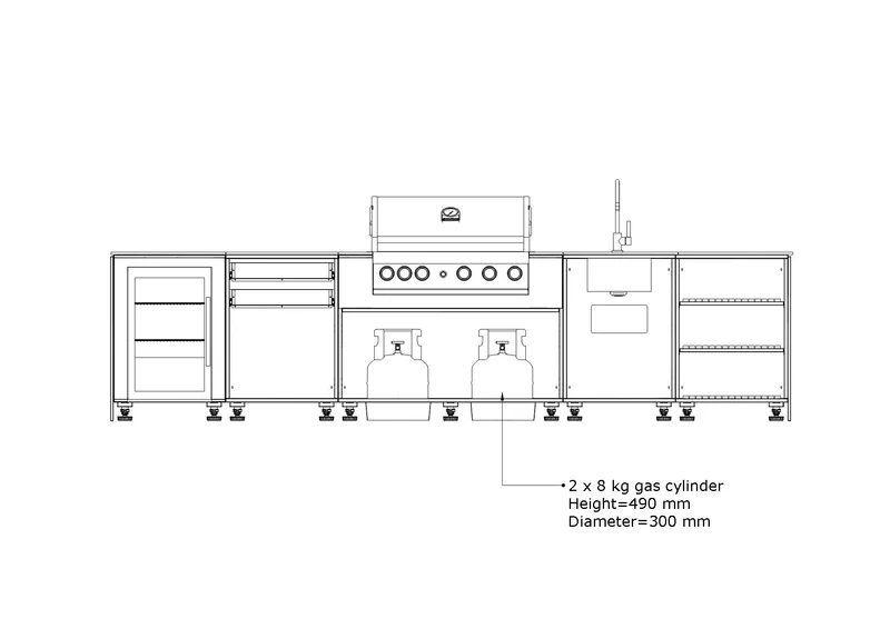 KuhinjaBOXY SET 2 Standard: RAL 7016/ 700